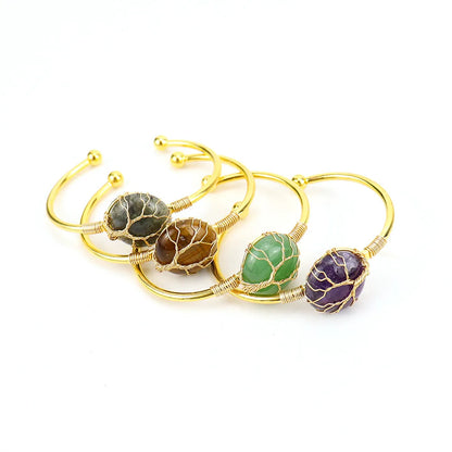 Casual Solid Color Crystal Handmade Bangle