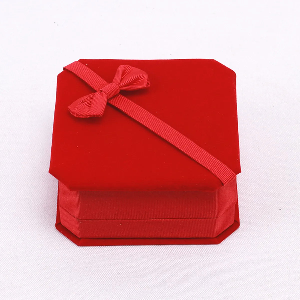 Casual Solid Color Flannel Jewelry Boxes