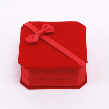 Casual Solid Color Flannel Jewelry Boxes