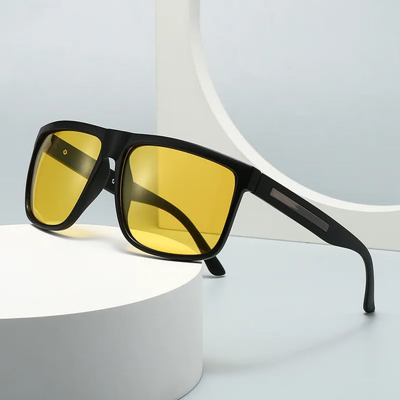 Casual Solid Color PC Polarized Light Square Full Frame Men'S Sunglasses