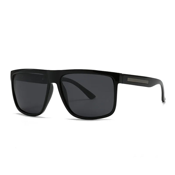Casual Solid Color PC Polarized Light Square Full Frame Men'S Sunglasses