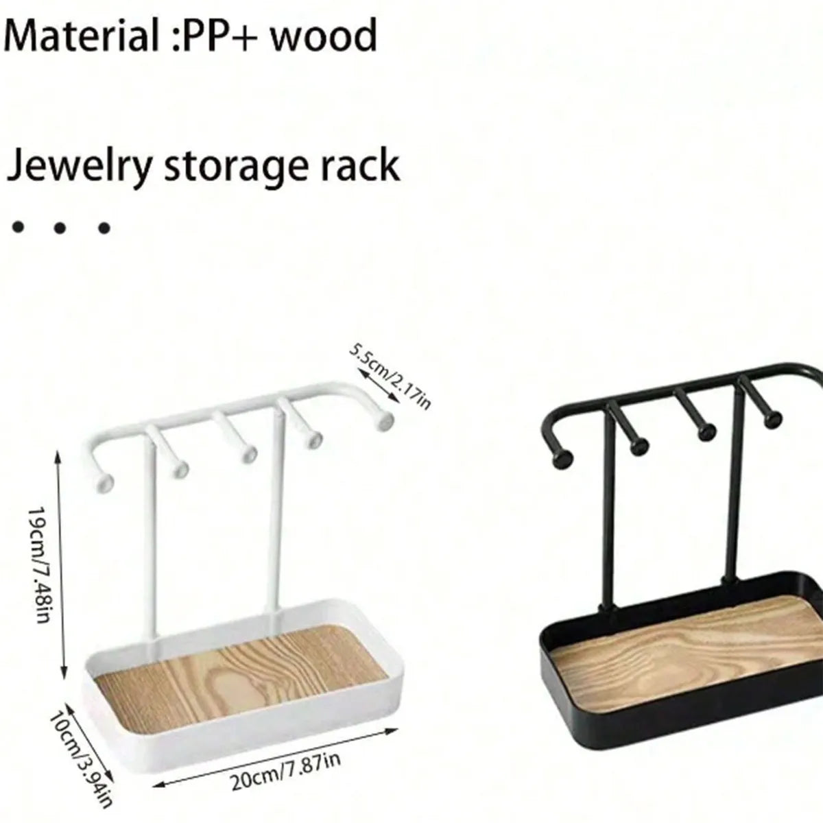 Casual Solid Color PP Wood Board Jewelry Rack