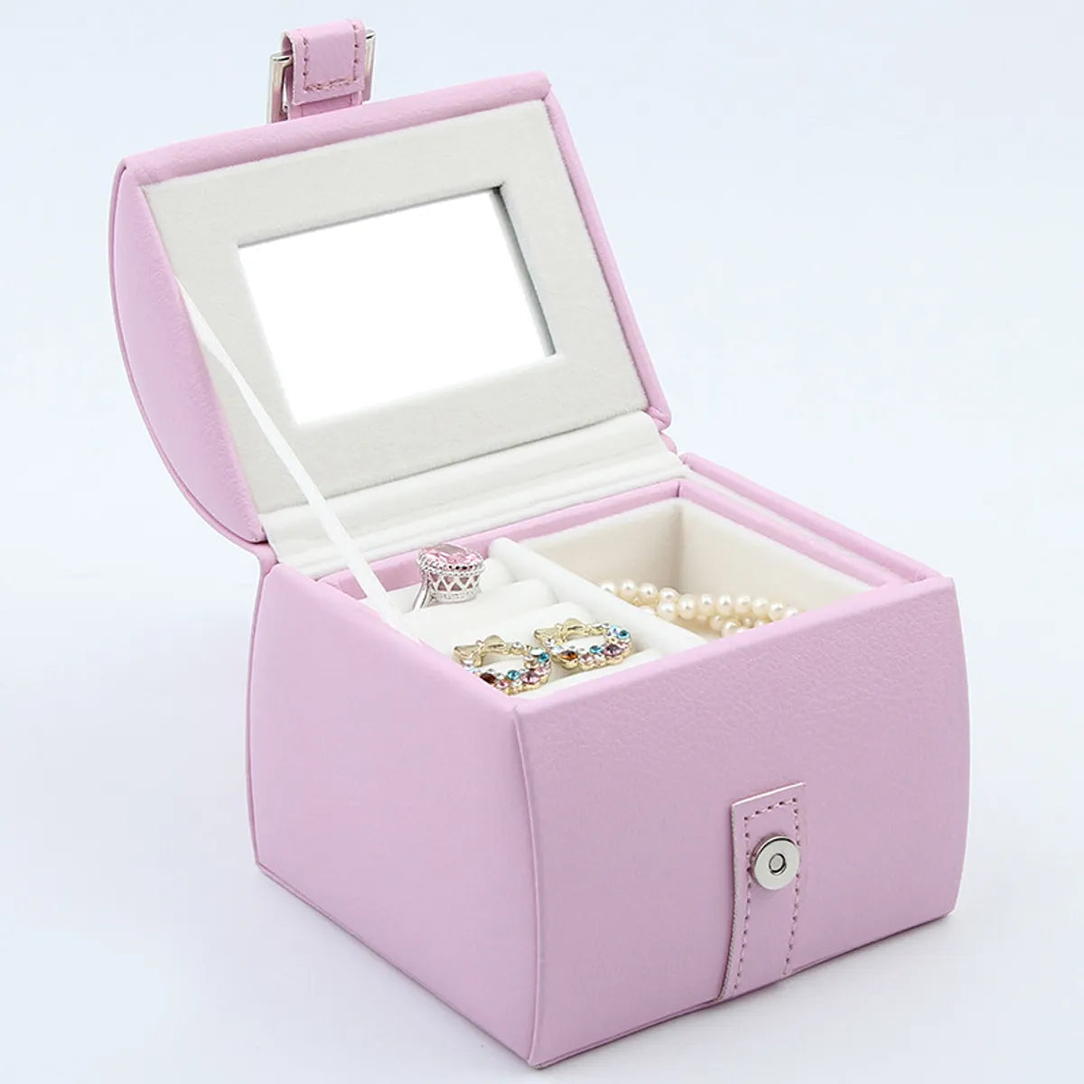 Casual Solid Color Pu Leather Flannel Jewelry Boxes