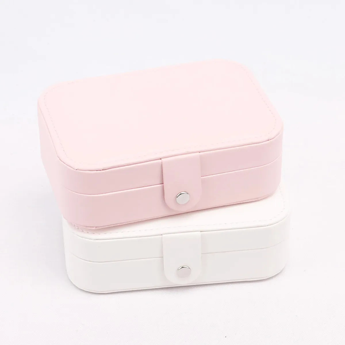 Casual Solid Color Pu Leather Jewelry Boxes