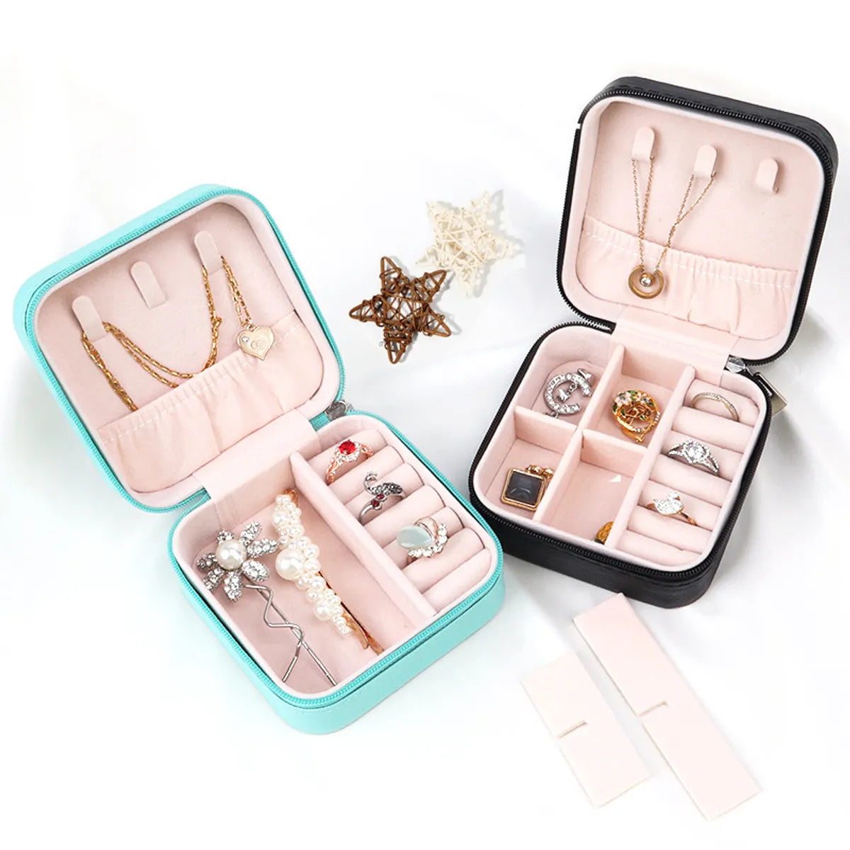 Casual Solid Color Pu Leather Jewelry Boxes