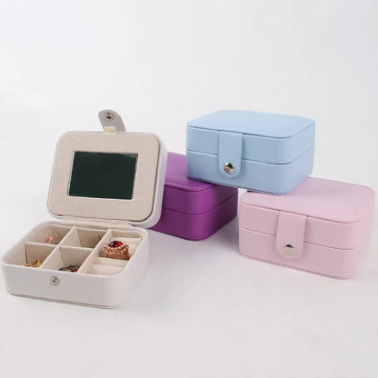 Casual Solid Color Pu Leather Jewelry Boxes