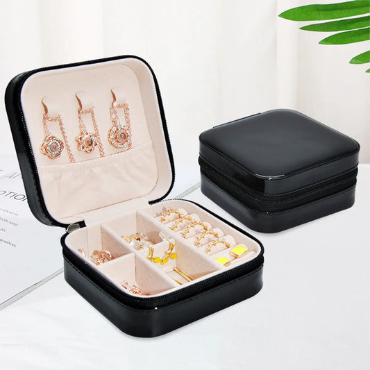 Casual Solid Color Pu Leather Jewelry Boxes