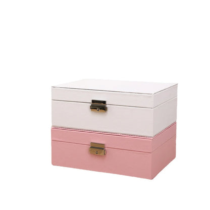 Casual Solid Color Pu Leather Jewelry Boxes