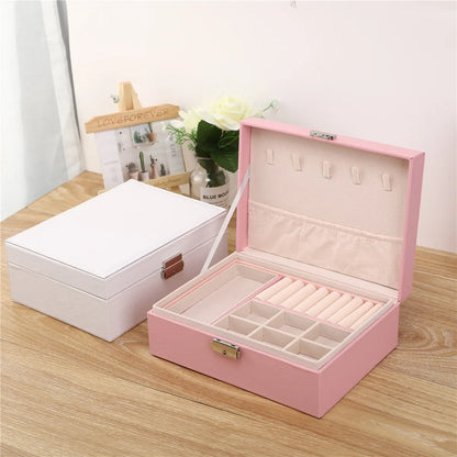 Casual Solid Color Pu Leather Jewelry Boxes