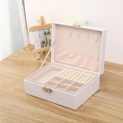 Casual Solid Color Pu Leather Jewelry Boxes