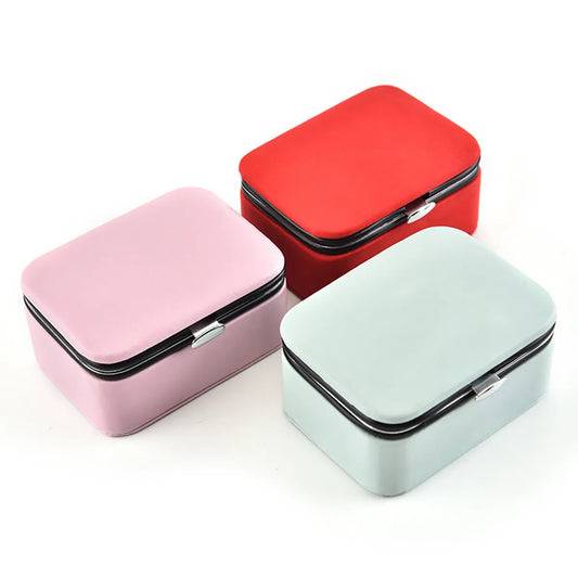 Casual Solid Color Pu Leather Jewelry Boxes