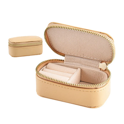 Casual Solid Color Pu Leather Jewelry Boxes