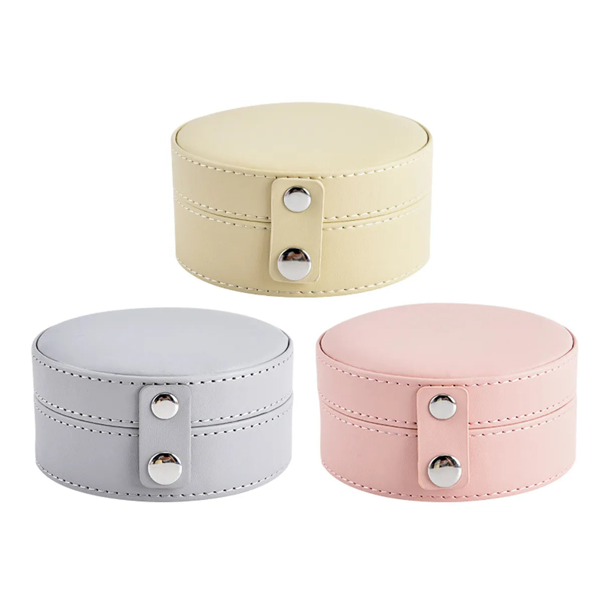 Casual Solid Color Pu Leather Jewelry Boxes