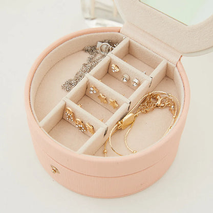 Casual Solid Color Pu Leather Jewelry Boxes