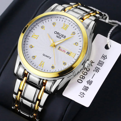 Casual Solid Color Single Folding Buckle Quartz Men'S Watches