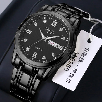 Casual Solid Color Single Folding Buckle Quartz Men'S Watches