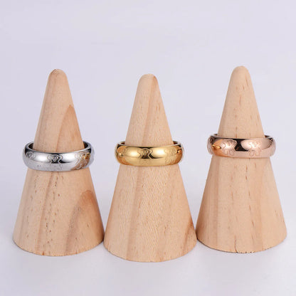 Casual Solid Color Stainless Steel Plating 18k Gold Plated Rose Gold Plated Rings