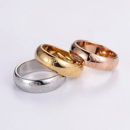 Casual Solid Color Stainless Steel Plating 18k Gold Plated Rose Gold Plated Rings