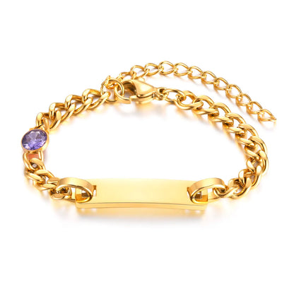 Casual Solid Color Stainless Steel Gold Plated Artificial Gemstones Bracelets In Bulk