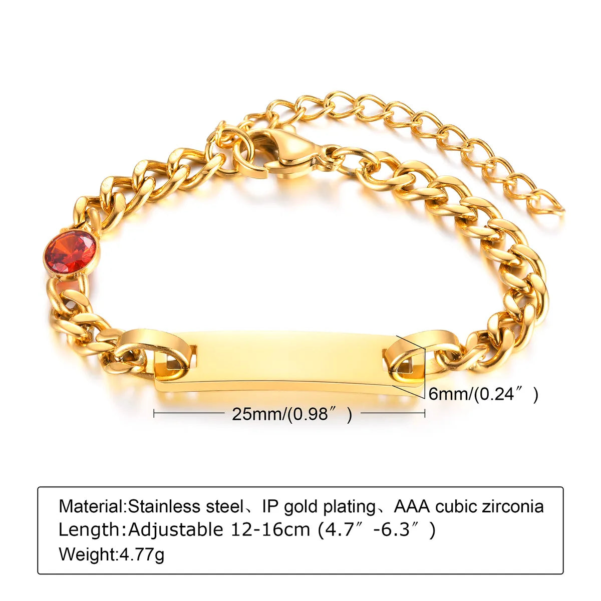 Casual Solid Color Stainless Steel Gold Plated Artificial Gemstones Bracelets In Bulk