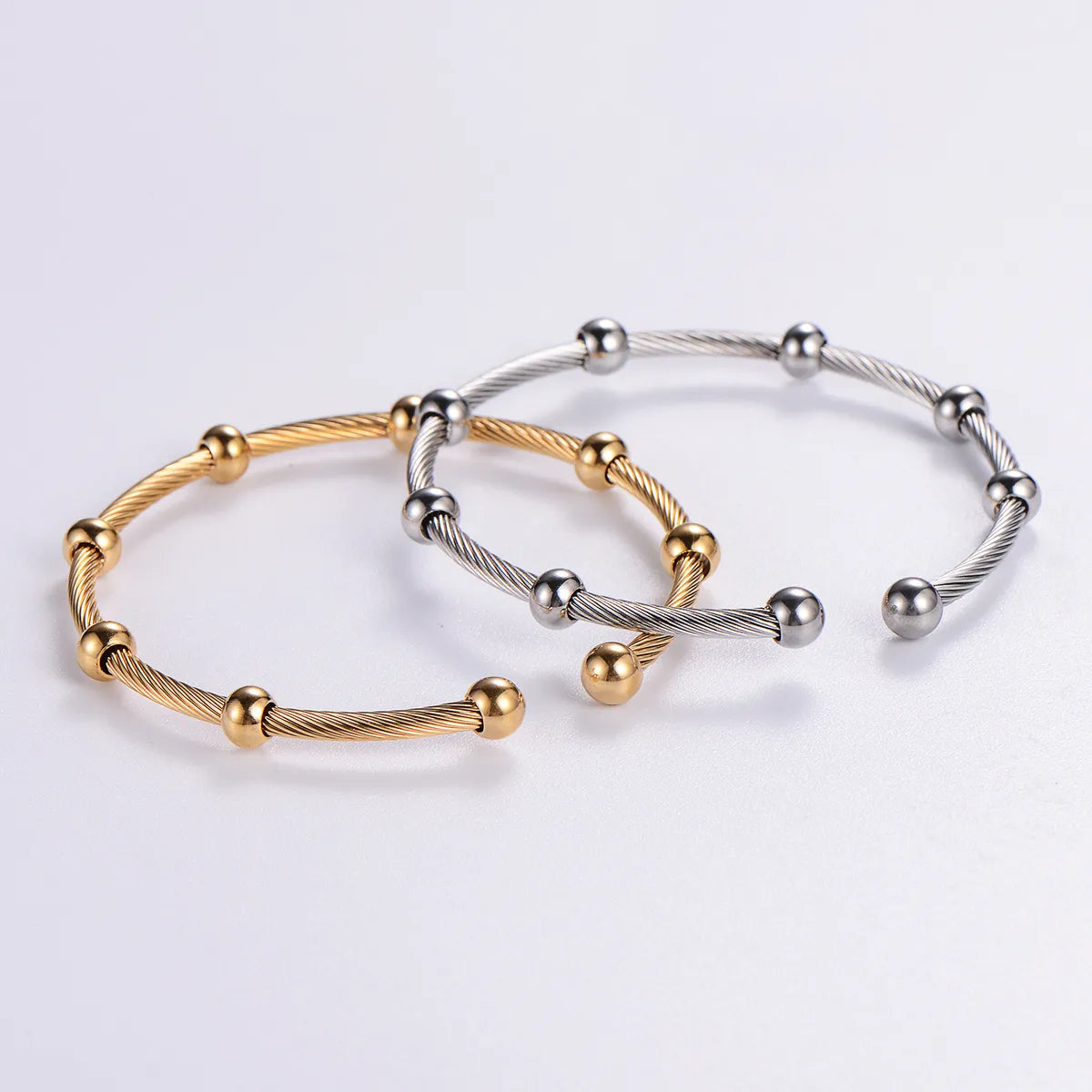 Casual Solid Color 304 Stainless Steel 18K Gold Plated In Bulk