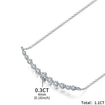 Casual Solid Color Sterling Silver Gra Plating Inlay Moissanite White Gold Plated Necklace