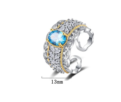 Casual Solid Color Sterling Silver Plating Pleated Inlay Zircon 24k Gold Plated White Gold Plated Open Rings