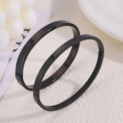 Casual Solid Color Titanium Steel Bangle In Bulk