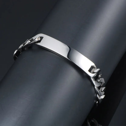 Casual Solid Color Titanium Steel Polishing Chain Bracelets