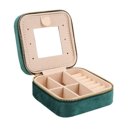 Casual Solid Color Velvet Pu Leather Jewelry Boxes