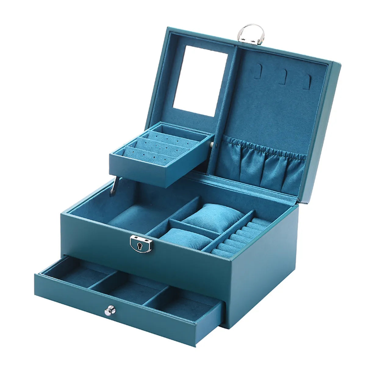 Casual Solid Color Wood Jewelry Boxes