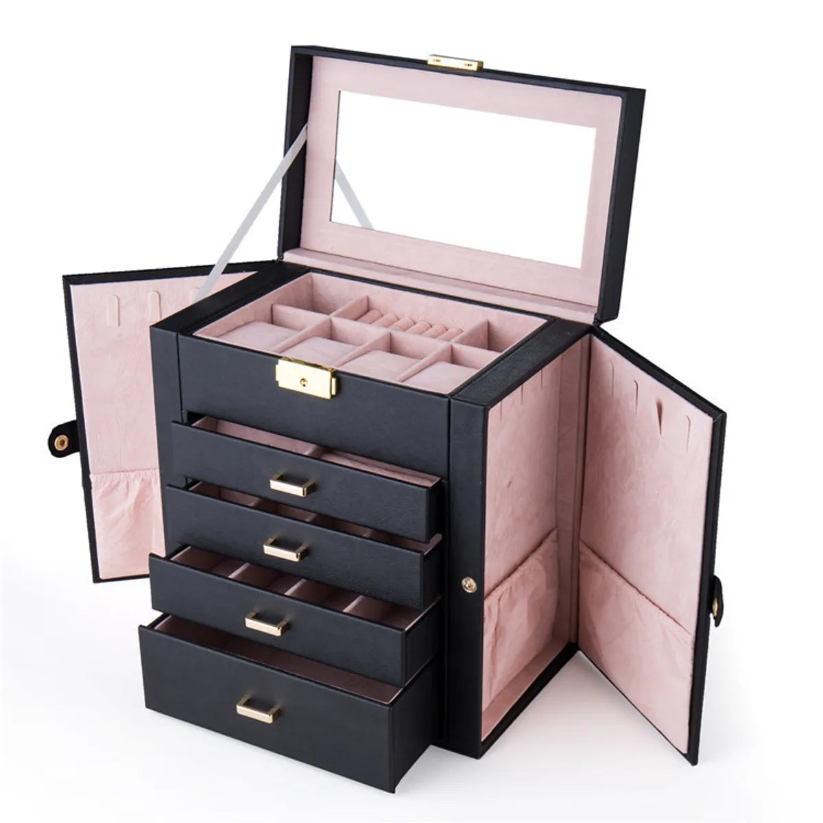 Casual Solid Color Wood Jewelry Boxes