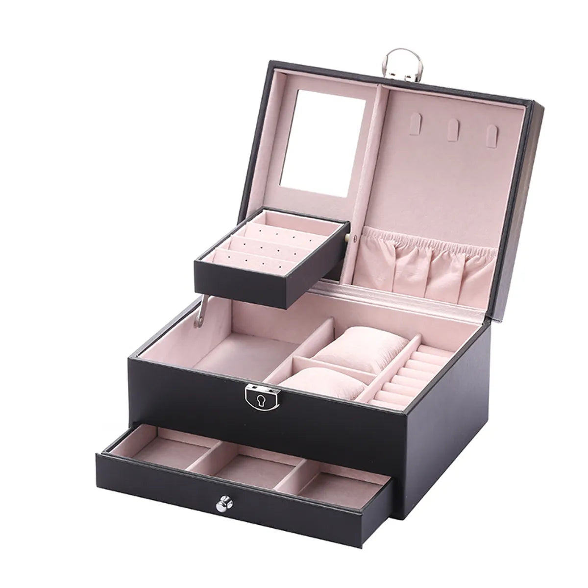 Casual Solid Color Wood Jewelry Boxes