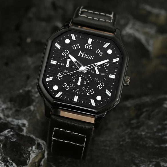 Casual Square Buckle Quartz Men'S Watches