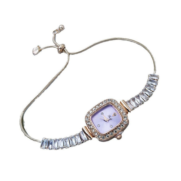 Casual Square Female Quartz Watch With Alloy Case And Buckle Mineral Reinforced Glass Mirror And Printed Logo