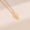Casual Square Stainless Steel Plating Inlay Artificial Diamond Pendant Necklace