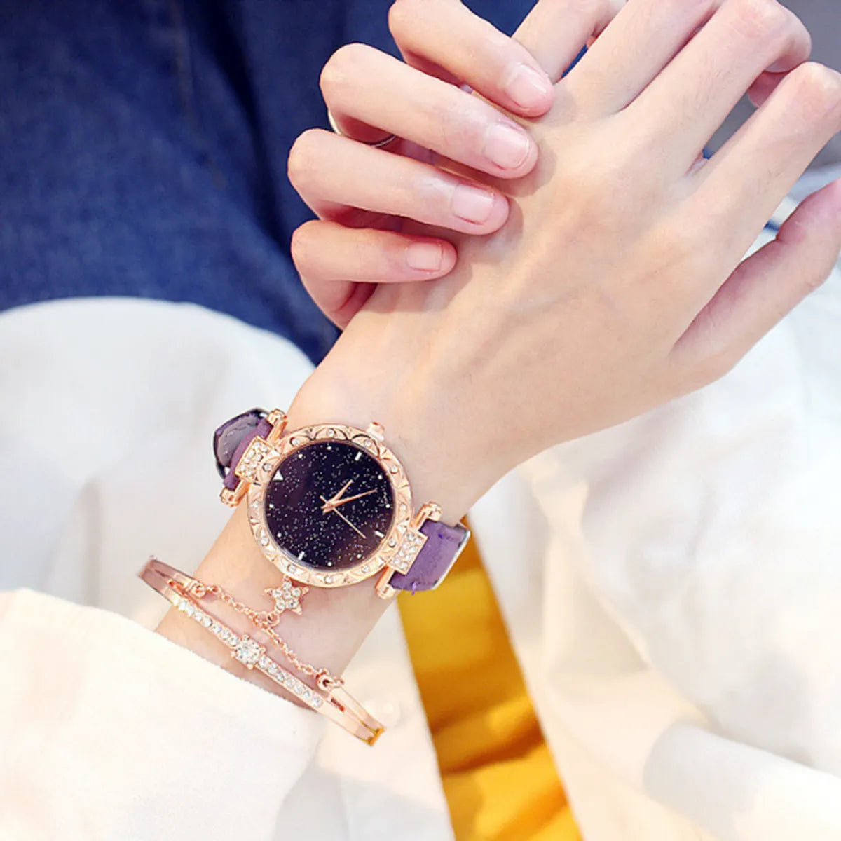 Casual Square Star Quartz Women'S Watches