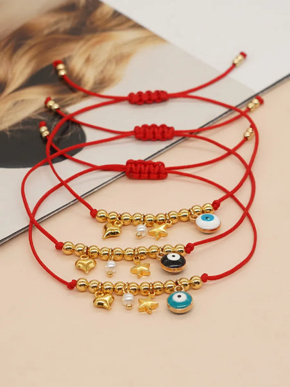 Casual Star Heart Shape Eye Alloy Rope Copper Bracelets In Bulk