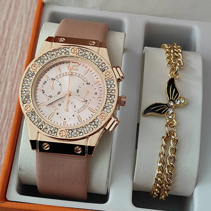 Casual Star Heart Shape Rose Buckle Quartz Women'S Watches