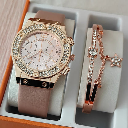 Casual Star Heart Shape Rose Buckle Quartz Women'S Watches