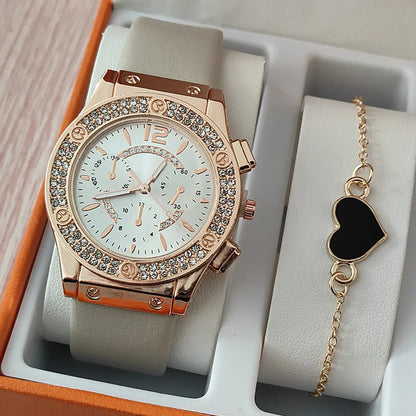 Casual Star Heart Shape Rose Buckle Quartz Women'S Watches