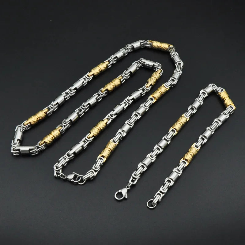 Wholesale Jewelry Casual Streetwear Color Block 304 Stainless Steel Bracelets Necklace