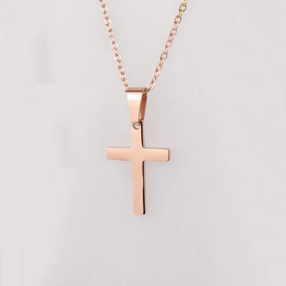 Casual Streetwear Cross Stainless Steel None 18K Gold Plated Unisex Pendant Necklace