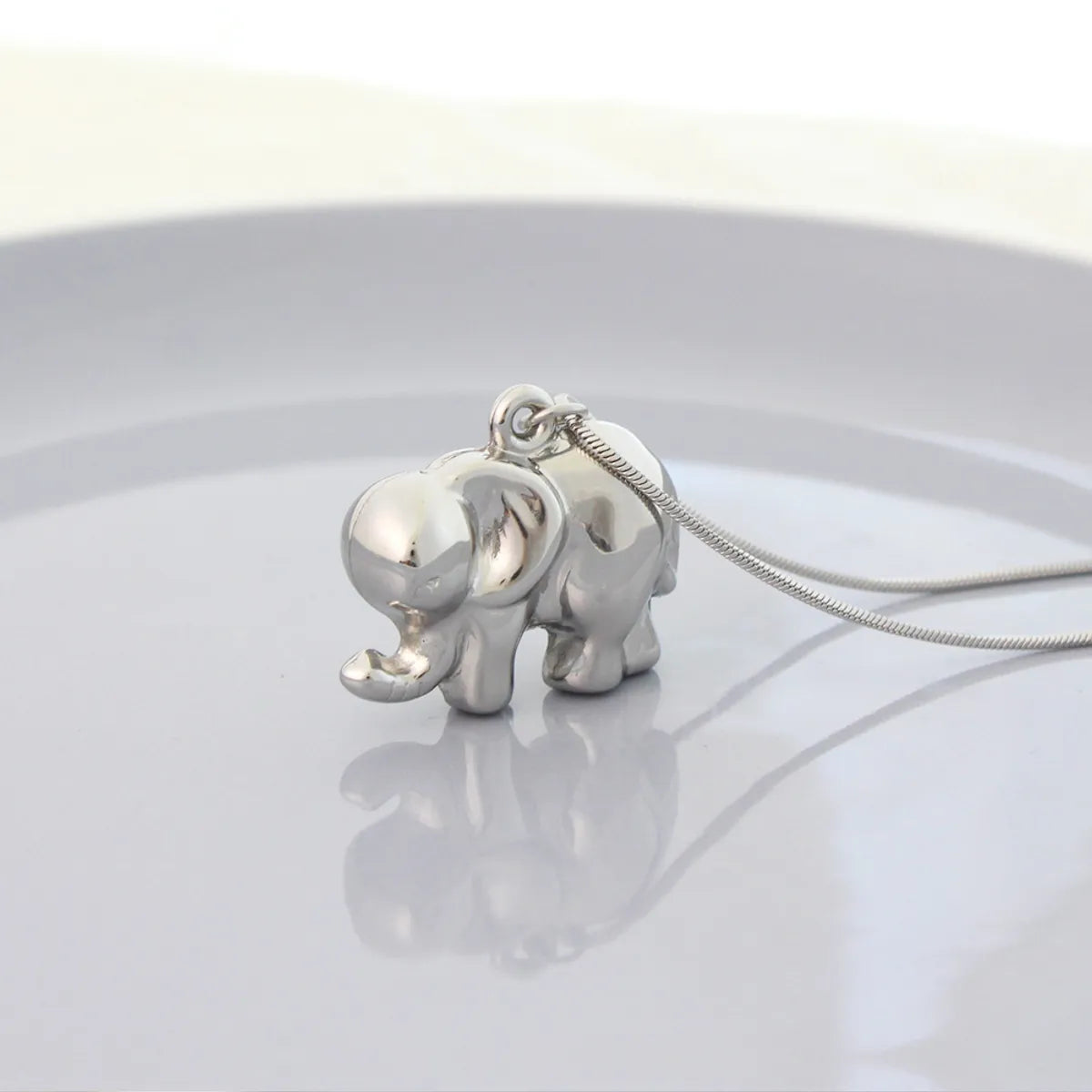 Casual Streetwear Elephant Stainless Steel Pendant Necklace