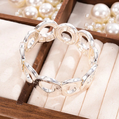 Casual Streetwear Geometric Alloy Plating Silver Plated Women's Bangle