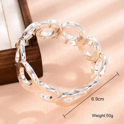 Casual Streetwear Geometric Alloy Plating Silver Plated Women's Bangle