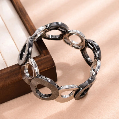 Casual Streetwear Geometric Alloy Plating Silver Plated Women's Bangle