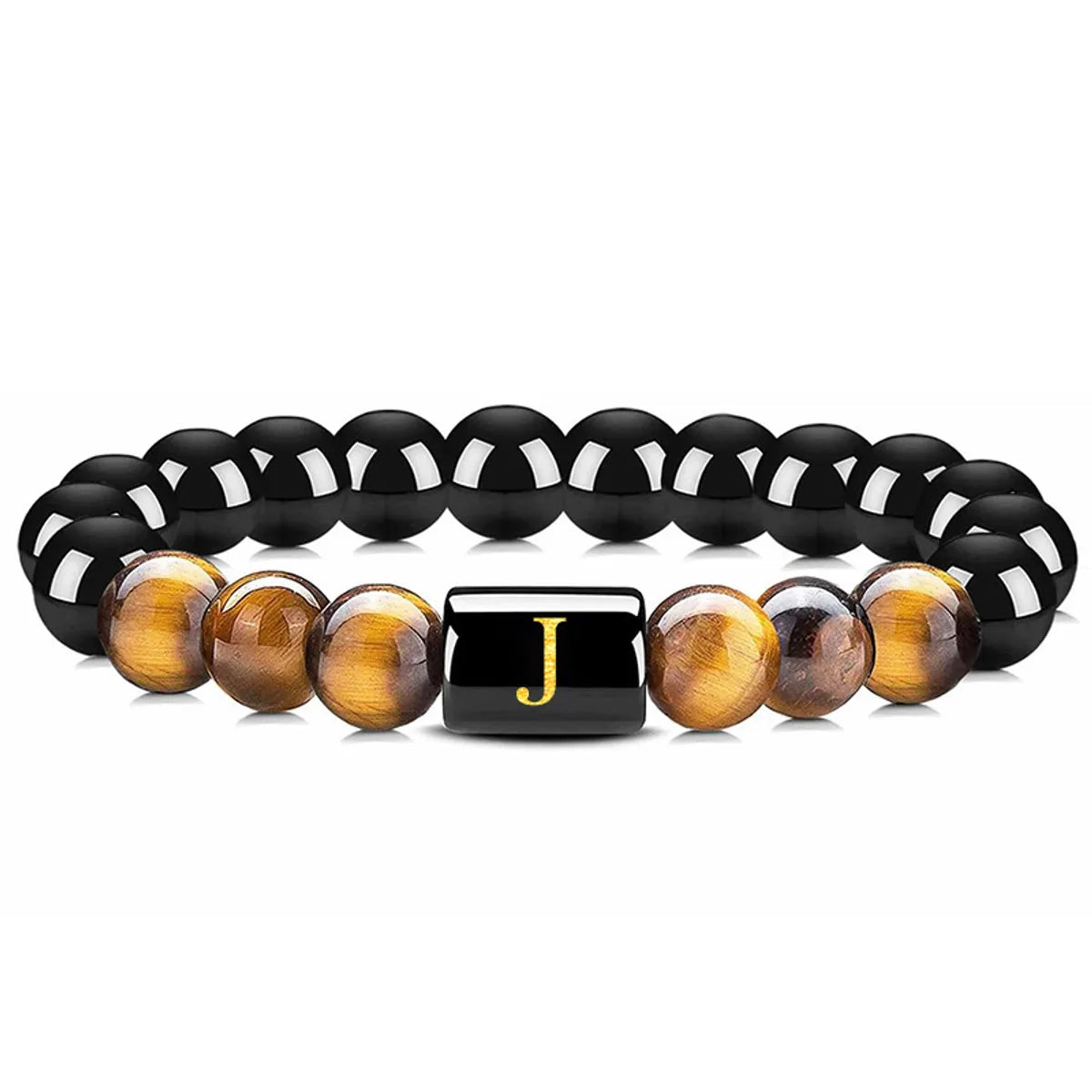 Casual Streetwear Geometric Obsidian Men'S Bracelets