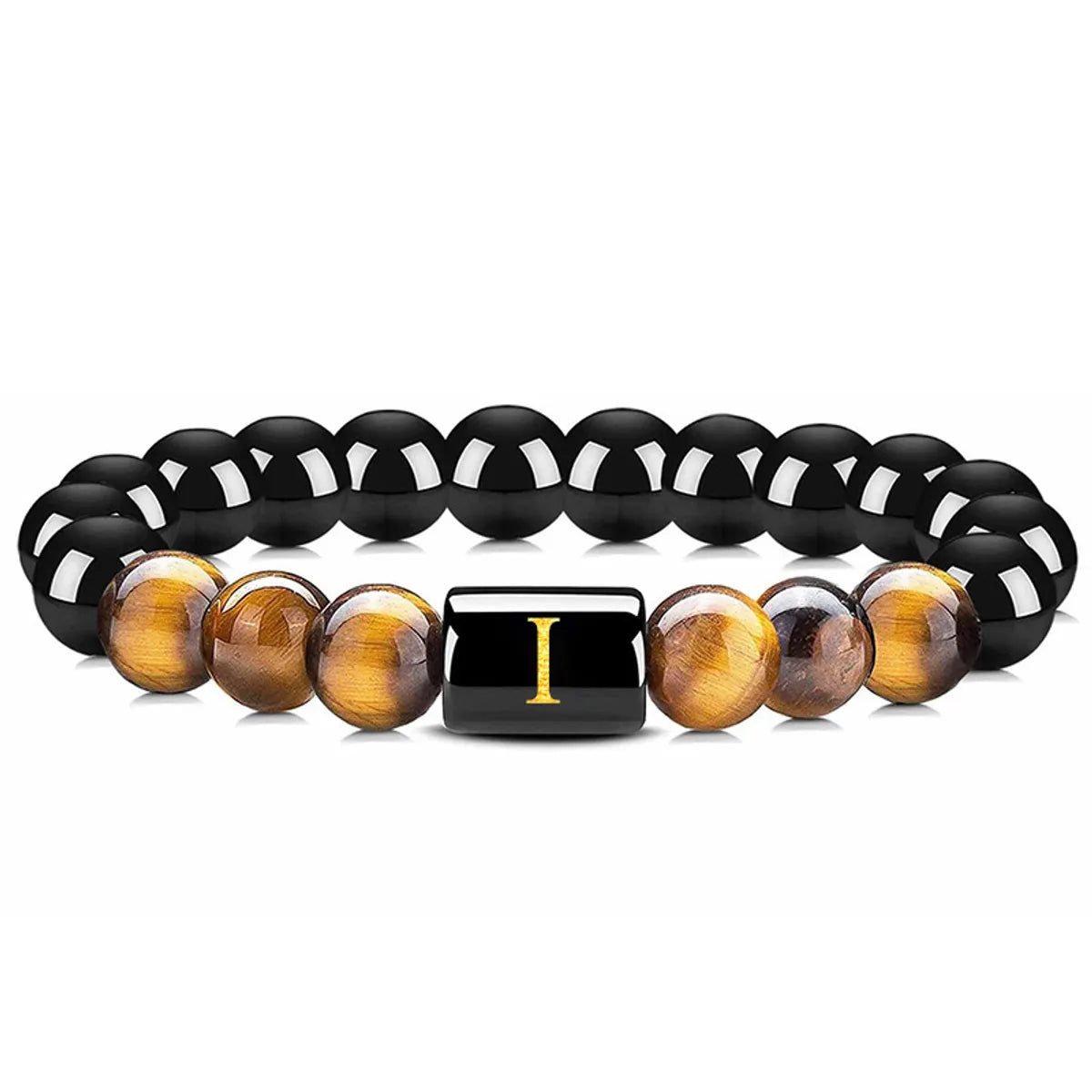 Casual Streetwear Geometric Obsidian Men'S Bracelets