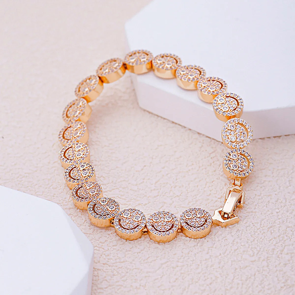 Casual Streetwear Geometric Stainless Steel Plating Inlay Zircon 18k Gold Plated Silver Plated Bracelets